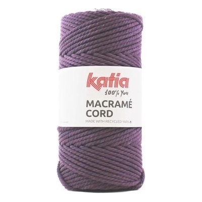 MACRAME CORD 4mm Katia Farby MACRAME CORD: 109 baklažánová - VÝPREDAJ