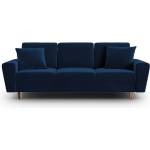 Cosmopolitan Design Син кадифен разтегателен диван с място за съхранение 235 cm Kyoto - Cosmopolitan Design (COS_3SF_2_F2_KYOTO4)