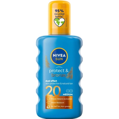 Nivea Sun Слънцезащитен спрей Protect & Bronze, SPF20, 200 ml
