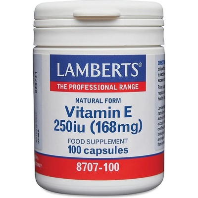 LAMBERTS Хранителна добавка витамин Е , Lamberts Vitamin E 250IU Natural 100 Caps