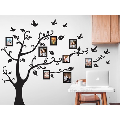 Nalepte.cz samolepka na zeď Strom s fotorámečky, rozměry 107 x 70 cm – Sleviste.cz