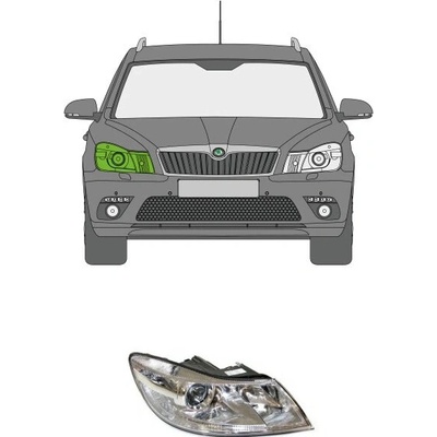 Pravé přední světlo Škoda Octavia 2 Facelfit / 08-13 – Sleviste.cz