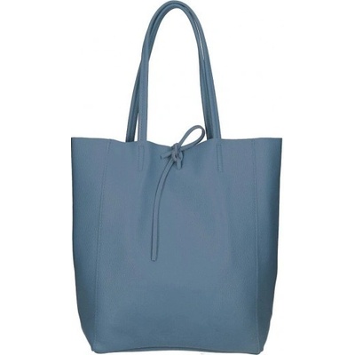 Made in Italy kožená shopper kabelka 396 blankytne modrá