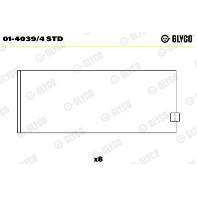 Ojniční ložisko GLYCO 01-4039/4 STD - sada