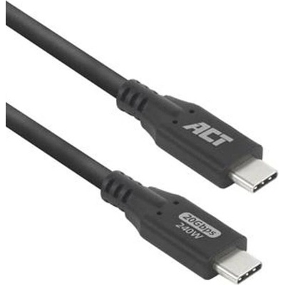 ACT Кабел ACT AC7421, от USB C(м) към USB C(м), 1m, 240W, черен (AC7421)