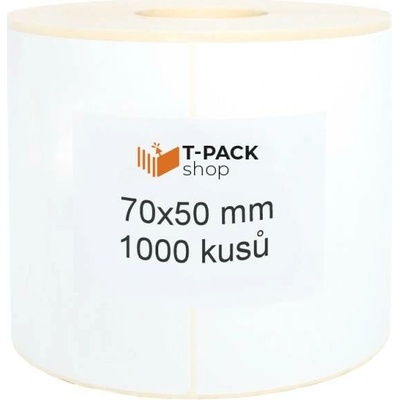 T-Pack ETE07005001 Termoetikety 70 x 50 mm bilé návin 1000 ks dutinka kotoučku 40 mm