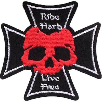 Nášivka Red Skull Cross malá