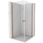 Mexen Mist-B Duo душ кабина с крило 90 x 90 см, прозрачно, четкана мед - 8A2-090-090-65-00 (8A2-090-090-65-00)