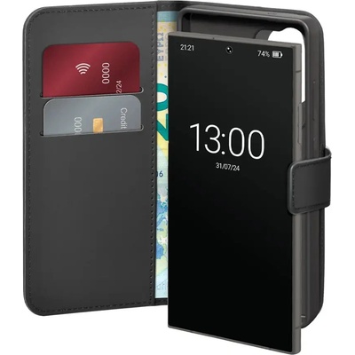PURO Booklet Case с флип и портфейл за Samsung Galaxy S25 Ultra - черен (PUSGS25UBOOKC8BLK)