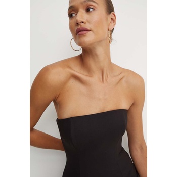 La Mania Рокля La Mania в черно среднодълга разкроена GRAZIE (GRAZIE)