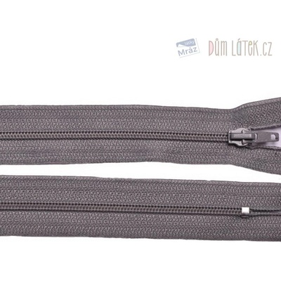 Zips špirálový 3mm nedeliteľný 18cm šedá