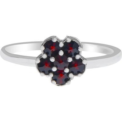 Český granát prsten stříbrný 121041