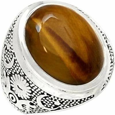 Nefertitis 1019 Pánský stříbrný prsten s tygřím okem NF61080