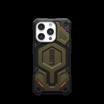 Urban Armor Gear Кейс UAG Monarch Pro за iPhone 15 Pro, съвместим с MagSafe, Kevlar element green (KXG0074491)