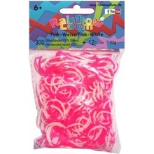 RAINBOW LOOM Original gumičky 300 kusov ružovo biele