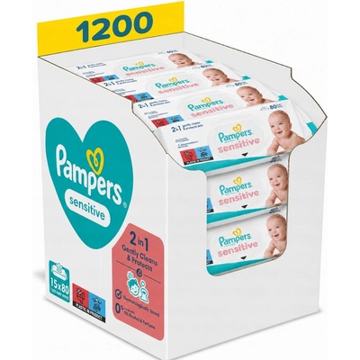 Pampers Sensitive vlhčené obrúsky 1200 ks
