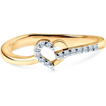 SAVICKI Пръстен сърце Savicki: двуцветно злато, цирконий