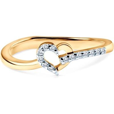 SAVICKI Пръстен сърце Savicki: двуцветно злато, цирконий