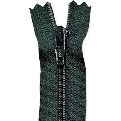 YKK zip spirálový nedělitelný, zelený tmavý - 22 cm