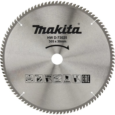 Makita Циркулярен TCT режещ диск за алуминий, Makita D-73025, 305x30x100T (D-73025)