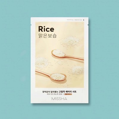 Missha Plátýnková pleťová maska Airy Fit Sheet Mask Rice - 19 g 1 ks
