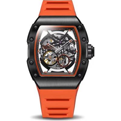 Bonest gatti Мъжки часовник Bonest Gatti Novarion, Автоматичен, Скелетон, Оранжев (BG9901-A2)
