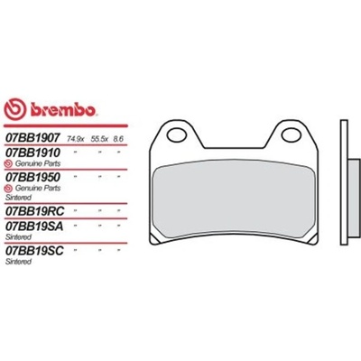 Přední brzdové destičky Brembo Moto Guzzi 750 V7 CAFE' CLASSIC 2010 - 2010 směs 90