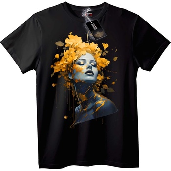 NOONEBRAND Тениска Златно Цвете - L, Black