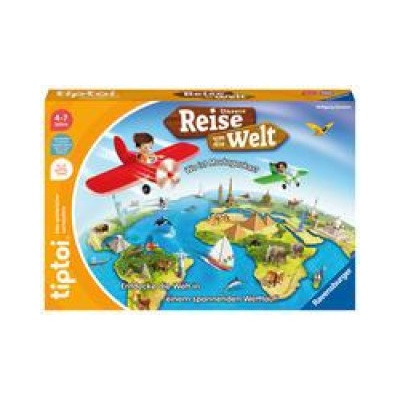 Ravensburger tiptoi Spiel 00117 Unsere Reise um die Welt - Lernspiel ab 4 Jahren, lehrreiches Geografiespiel für Jungen und Mädchen, für 1-4 Spieler