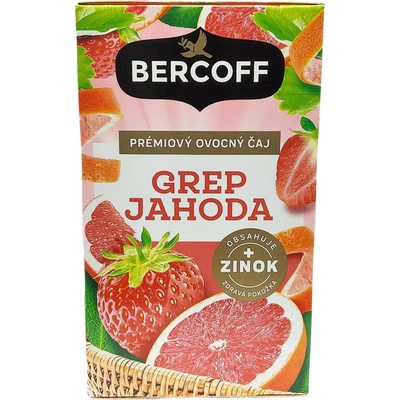Bercoff Prémiový ovocný čaj GREP&JAHODA 16 x 2 g