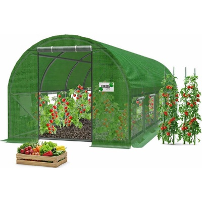 Garden Line Záhradný fóliovník 8 × 3 × 2 m 5-segmentový zelený CH-TUN5620