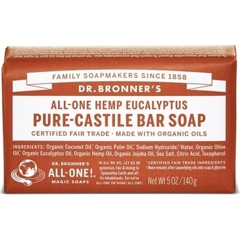 Dr Bronner's tuhé univerzálne bio mydlo All-One Eukalyptus 140 g