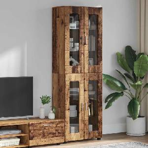 vidaXL Висок шкаф FLORIN 60 x 35 x 182 см Старо дърво (3397912)