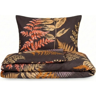 Kvalitex satén obliečky Luxury Collection Papradie hnedá 140x220 70x90 140x220 70x90