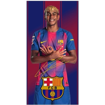 Phi International rýchloschnúca osuška z mikrovlákna FC Barcelona motív Lamine Yamal 70 x 140 cm