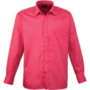 Premier Workwear pánská košile s dlouhým rukávem PR200 hot pink