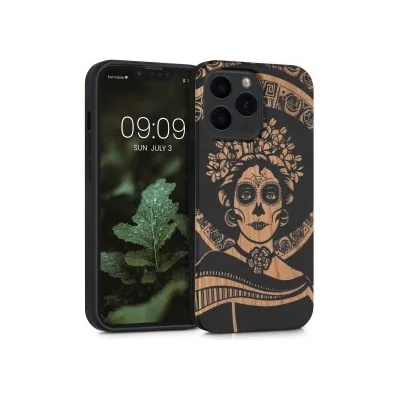 kwmobile Дървен калъф за Apple iPhone 13 Pro - светлокафяв