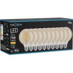 Mexen Vintis 10x LED филaмент крушка E27, G95, 8W, Топла - 2700K, 750 лм, кехлибар (L157-E27-0827-50x10)