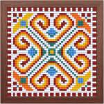 Bright Toys Мозайка с пиксели - Българска шевица, 48x48 пиксела, с рамка - Мотив 2 (BE48002-F)
