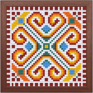 Bright Toys Мозайка с пиксели - Българска шевица, 48x48 пиксела, с рамка - Мотив 2 (BE48002-F)