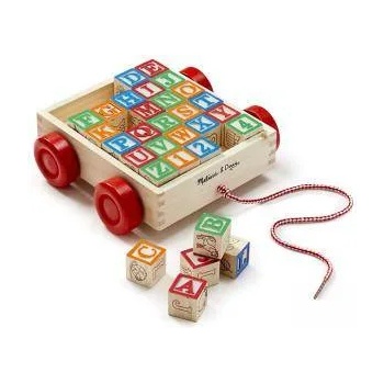 Melissa & Doug Детско дървено ремарке с кубчета - ABC, 11169 Melissa and Doug, 000772111690