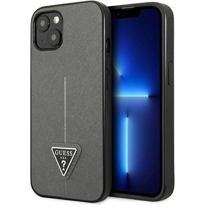 GUESS Кейс Guess GUHCP14SPSATLG за iPhone 14 6.1", сребърен / сребърен, твърд, SaffianoTriangle Logo (GUE002222-0)