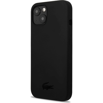 Lacoste Liquid Silicone Glossy Printing Logo Case - дизайнерски силиконов калъф за iPhone 13 mini (черен)