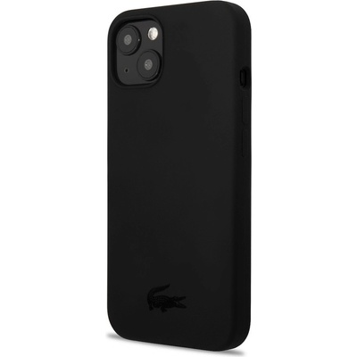 Lacoste Liquid Silicone Glossy Printing Logo Case - дизайнерски силиконов калъф за iPhone 13 mini (черен)
