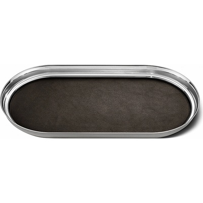 Georg Jensen Podnos Manhattan 35 cm nerez/koža