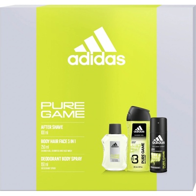 Adidas Pure Game voda po holení 100 ml + deospray 150 ml + sprchový gél 250 ml darčeková sada
