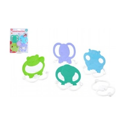 Teddies Řetěz na kočárek/postýlku 4 zvířátka plast 9ks