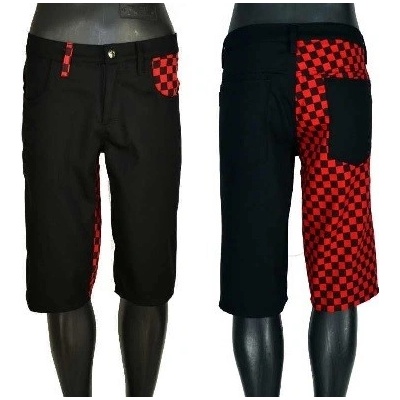 Punk kraťasy ČERNÁ ČERVENÁ NOVÁ SKA KOSTKA pánské