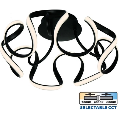 VIVALUX LED ПЛАФОН VIVALUX MEANDRA-C 54W 3xCCT IP20 3254lm Ø480x260mm ЧЕРЕН