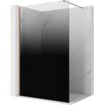 Mexen Kioto душ стена Walk-in 130 x 200 см, омбре черно 8 мм, четка мед - 800-130-101-65-76 (800-130-101-65-76)